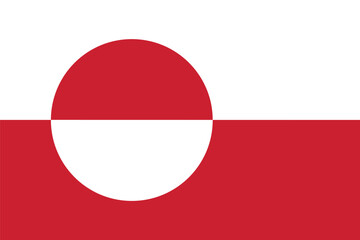 Flag of Greenland. Greenland flag in design shape 