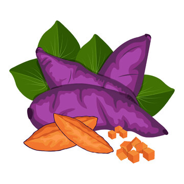 sweet potato vector clip art element, cassava, ubi jalar