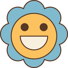 Retro Emoticon Flower-05