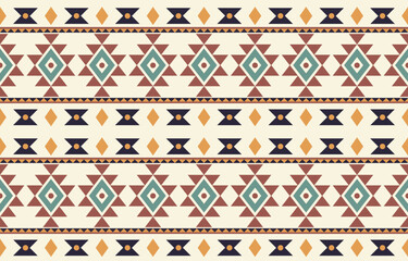 Ethnic abstract ikat art. Aztec ornament print. geometric ethnic pattern seamless  color oriental.  Design for background ,curtain, carpet, wallpaper, clothing, wrapping, Batik, vector illustration.