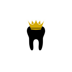 Crown on tooth icon isolated on transparent background