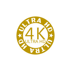 4k Ultra HD icon isolated on transparent background