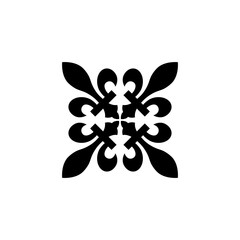 Cross of Lilies, Royal heraldic cross icon isolated on transparent background