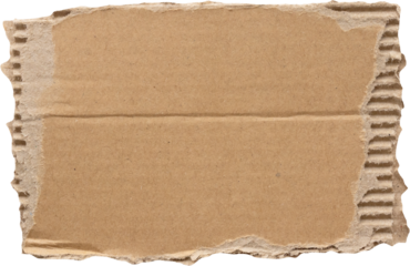 Brown Cardboard paper piece isolated on white background