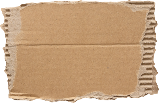 Brown Cardboard paper piece isolated on white background