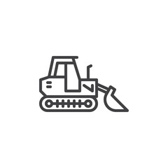 Construction crawler truck line icon