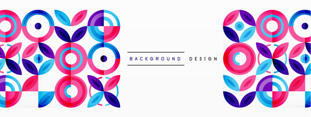 Fototapeta premium Colorful circle abstract background. Template for wallpaper, banner, presentation, background
