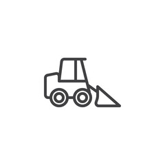 Naklejka premium Skid-steer loader line icon