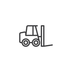 Naklejka premium Forklift truck line icon
