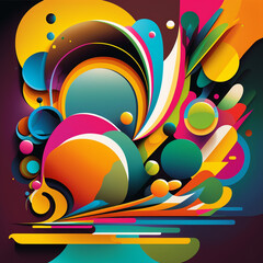 Obraz premium Abstract colorful contemporary modern watercolor art.