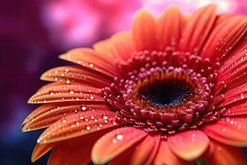 Portrait gerbera blooms flower with light exposure AI Generative