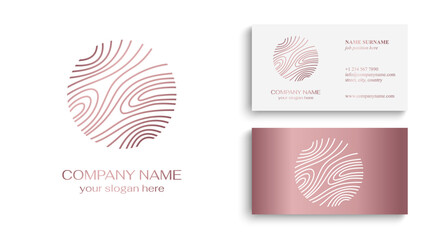 Tree line logo. Patterns of tree growth rings. Pattern wooden wavy lines. for business design, cosmetology, farming, ecology, spa, health