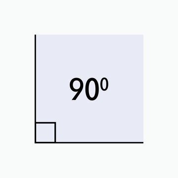 90° Angle. Mathematics, Kind of Angles Symbol.   