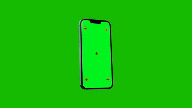 Creative animated smartphone mockup with chromakey screen. Video suitable for app or vebsite promotion.