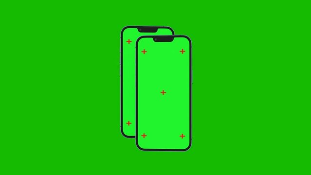 Creative animated smartphone mockup with chromakey screen. Video suitable for app or vebsite promotion.