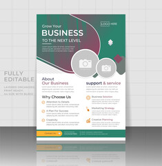 colorfully Corporate business flyer template design. business marketing flyer, grow your business digital marketing new flyer