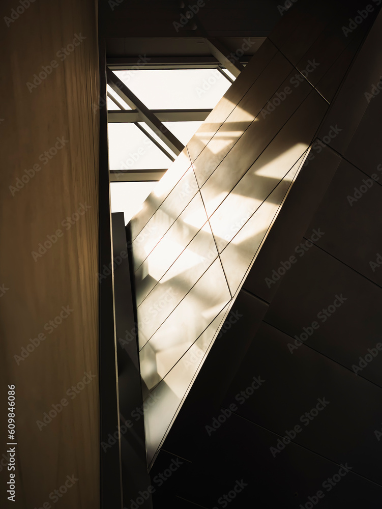 Poster architecture details metal wall shade shadow modern building abstract background