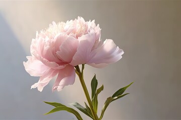 Portrait peony flower with light exposure AI Generative