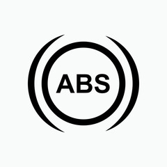 Anti Lock Icon. Anti Brake System Symbol.    