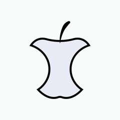 Apple Garbage Icon. Trash, Rubbish Symbol - Vector.   