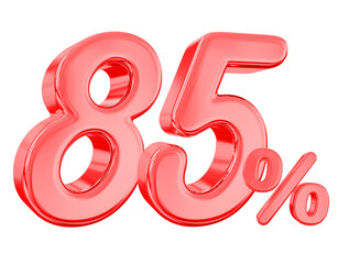 85 Percent Discount Red Number 