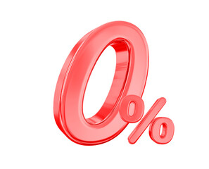 0 Percent Discount Red Number 