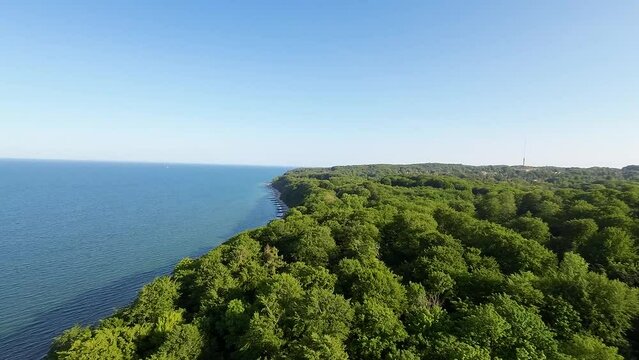 Forest, sea and beach at Marselisborg, aarhus, Denmark