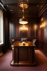 Aesthetic interiors and office spaces. Generative AI
