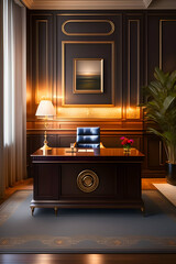 Aesthetic interiors and office spaces. Generative AI