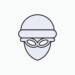 Bandit Icon. Hacker, Robber. Thief Symbol - Vector.    