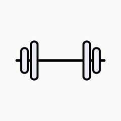 Barbell Icon. Gym Element, Bodybuilder Symbol - Vector