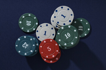 Concept of gambling, Poker gambling game, accessories for poker