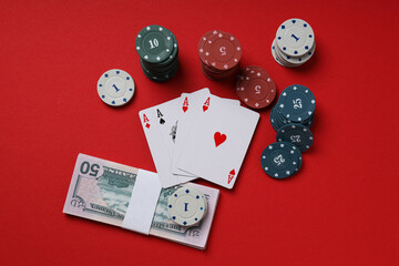 Concept of gambling, Poker gambling game, accessories for poker