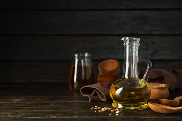 Concept of ingredients for cooking - Sunflower oil