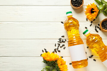 Concept of ingredients for cooking - Sunflower oil