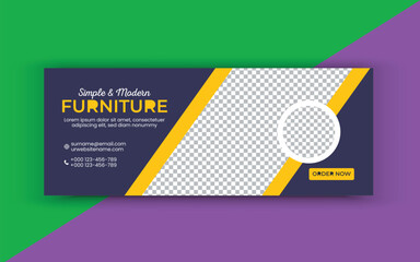 Furniture facebook cover and web banner template.