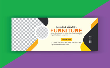 Furniture facebook cover and web banner template.