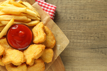 Concept of tasty fast food - delicious nuggets