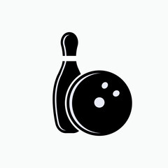 Bowling Icon. Indoor Sport Symbol - Vector.   