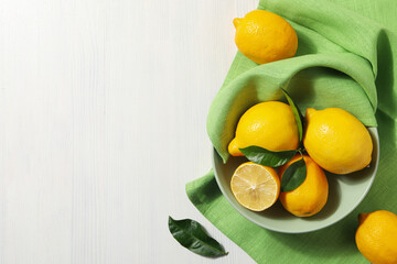 Concept of tasty citrus fruit - delicious lemon