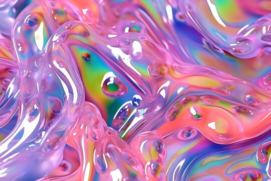 colorful slime melted plastic shiny background, made with generative ai