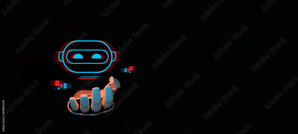 Poster artificial intelligence machine learning business internet technology concept. circuit board in shap