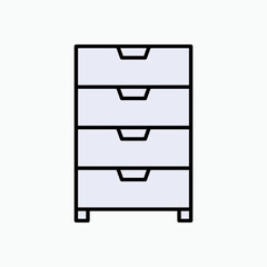 Cabinet Icon. File Rack Symbol - Vector.