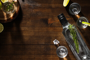 Obraz na płótnie Canvas Concept of strong alcoholic drink - vodka drink