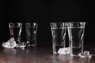 Concept of strong alcoholic drink - vodka drink