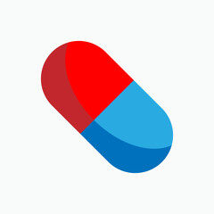 Capsule Icon. Medicine, Treatment Illness Symbol.     