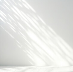 Obraz na płótnie Canvas Minimalistic light background with blurred foliage shadow. 