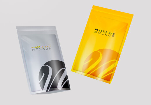 Two Floating Hermetic Bags Mockup