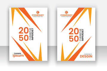 Corporate modern annual report book cover template set.