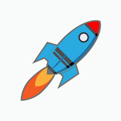 Colorful Rocket Icon. Launch, Release Symbol - Vector